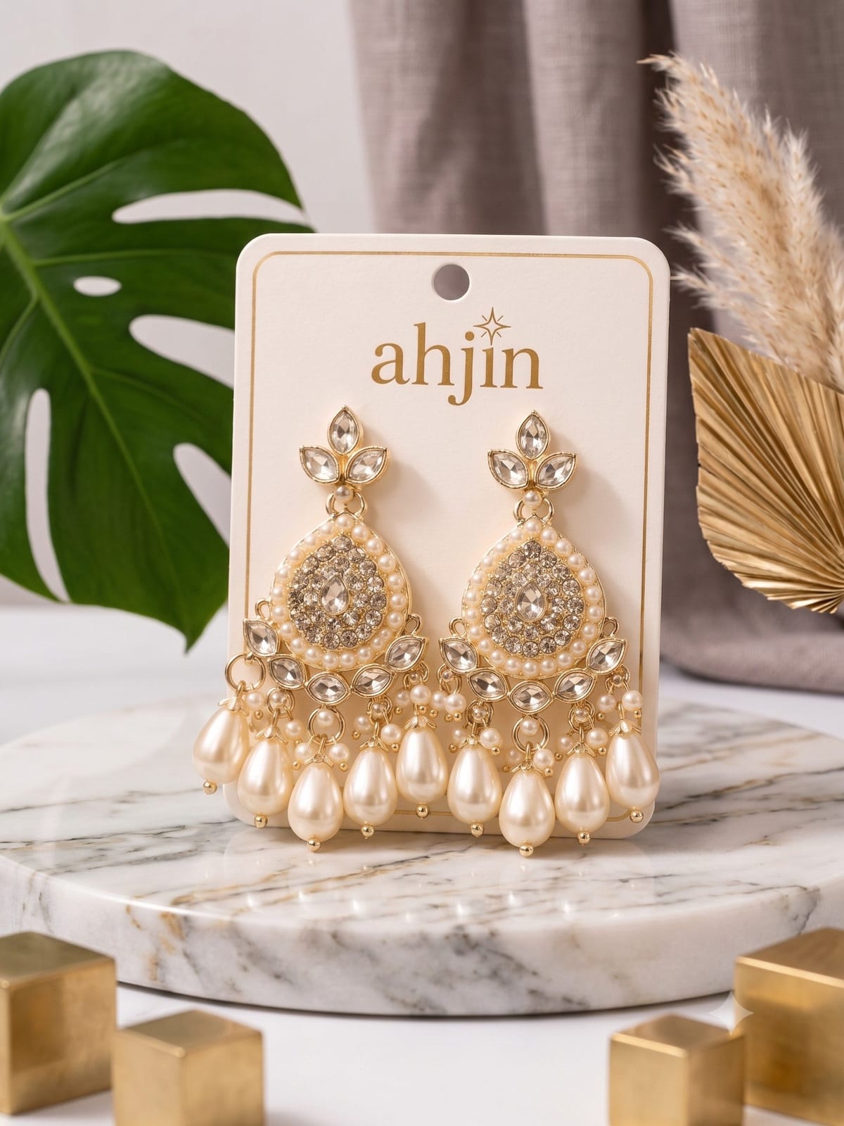 Pearl Drop Chandelier Earrings